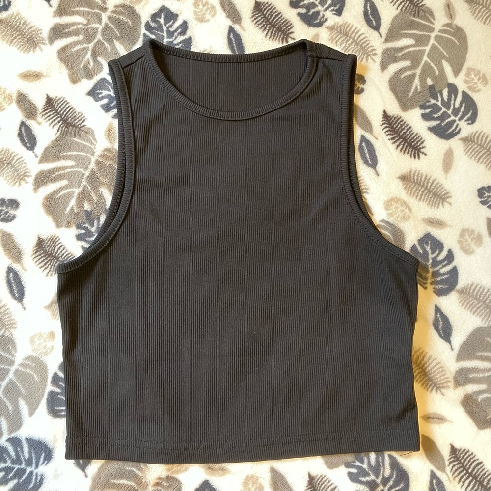 SHEIN EZwear Solid Crop Tank Top black